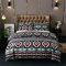 Chanyuan Bohemian Bettwäsche Set 135x200 cm, 2 Teilig Indisch Mandala Weich Mikrofaser Böhmisch Exotisch Lila Weiß Geometrisch Gestreift Muster Vintage Bettbezug mit Reißverschluss
