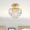BESTIER Moderne Gold Kristall Halbbündige Kronleuchter Beleuchtung LED Deckenleuchte Leuchte Lampe für Esszimmer Badezimmer Schlafzimmer Wohnzimmer Durchmesser 23 Höhe 26