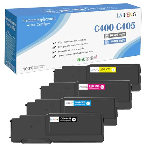 4 Farben Kompatible Tonerkartuschen【Extra hoher Ertrag】 10500 Seiten für Schwarz & 8000 Seiten für Cyan Magenta Gelb für XEROX VersaLink C400 C400n C400dn C405 C405n C405dn MFP