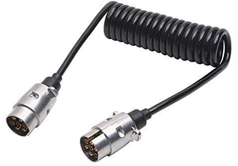 7 Pin Trailer Board Extension Lead, Trailer Extension Cable 7 Pin Plug Socket Extension Cable Adaptor Electrical 7 Core Connector for Towing Caravan Truck (3M)