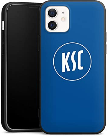 Premium Silikon Hülle kompatibel mit Apple iPhone 12 Handyhülle schwarz Case KSC Karlsruher SC Logo