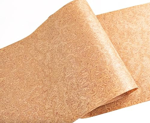 Vtimpac 1pcs Longueur: 2,5 mètres Largeur: 58 cm Épaisseur: 0,25 mm Technologie de chat jaune Placage de bois Birdseye