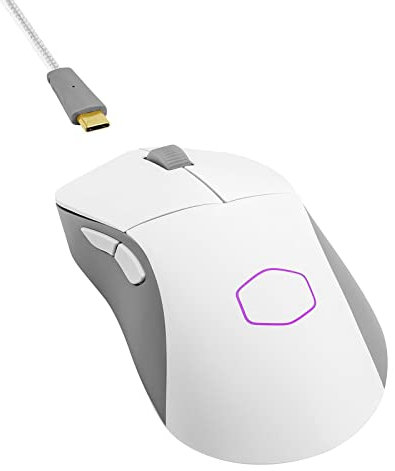 Cooler Master MM731 RGB-LED Ultralight 59g Hybrid Wireless Gaming Mouse - 19K DPI PAW3370 Optical Sensor, 70 Million Click Optical Switches, MasterPlus+ (38K DPI, PC only), Ergonomic - Matte White