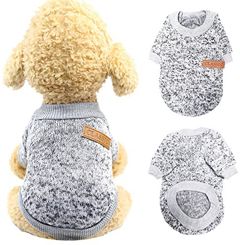 Warme Hunde Pullis,Haustier Pullover Grau,Hundepullover Winter,Haustierkleidung Katze,Sweater Hunde,Hund Kleidung,Hundepullover für Kleine und mittelgroße Hunde