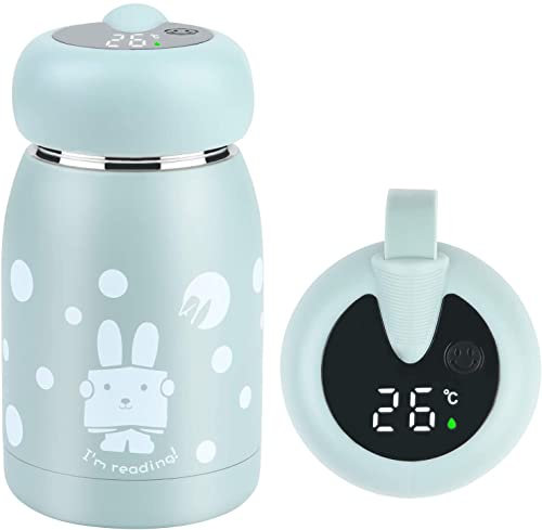 Flintronic - Botella isotérmica de acero inoxidable para niños, 320 ml, con indicador de temperatura LED, botella isotérmica antifugas, botella isotérmica sin BPA, para el hogar y el deporte