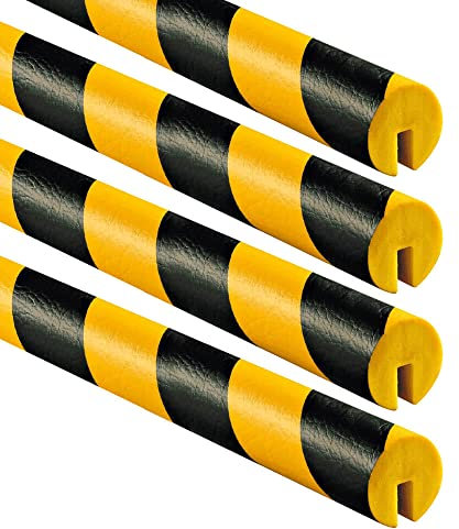 BIGPACK 4 x KNUFFI Kantenschutzprofil Typ B+, zum Aufstecken, gelb/schwarz, 1 m, Art.-Nr. 11011 | Kantenschutzprofil | Eckschutzprofil | Schutzprofil