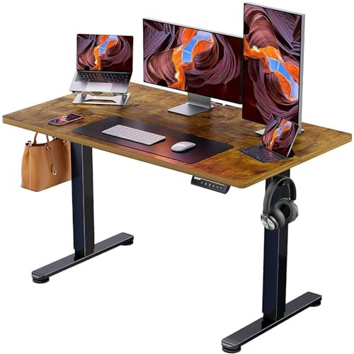 ErGear Electric Standing Desk Height Adjustable 120 x 60cm, Sit Stand Desk with 4 Memory Smart Pannel for Home Office with Splice Board