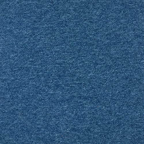 Moquette sans colle bleu clair, dalle moquette autoplombante bouclée, revetement de sol pour chambre, salon & plus (4 dalles de 50 x 50 cm = 1 m²)