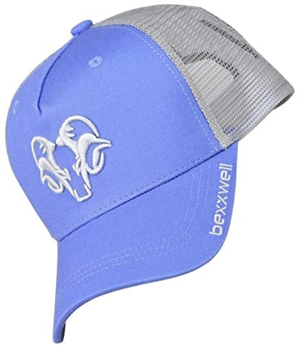 Bexxwell Trucker Cap blau/grau mit 3D Logo-Stickerei (optimale Passform, Kappe, Blue, Grey, Truckercap, Logo, Cap, Unisex)