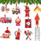 12 Stück Weihnachts-Feuerwehrauto, Weihnachtsbaumschmuck, Vintage-Feuerwehrauto, Dekoration, Feuerwehrmann, Dekoration, Weihnachtsschmuck, dekorative hängende Ornamente für Weihnachten, Zuhause