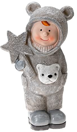 KaMel GmbH Winterkinder Figur aus Polyresin, schöne winterliche Dekoration, Verschiedene Modelle (Junge stehend)