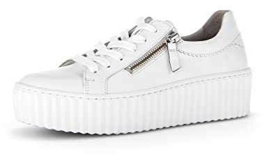 Gabor Damen Low-Top Sneaker, Frauen Halbschuhe,Wechselfußbett,Best Fitting,Plateausohle,straßenschuhe,Strassenschuhe,Weiss (Ice),42.5 EU / 8.5 UK