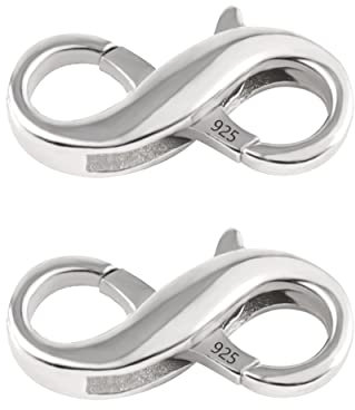 2pcs Double Opening Lobster Clasps, Sterling Silver, Ideal Necklace Connector and Bracelet Clasps, Perfect for DIY Jewelry Making, Bracelet and Necklace Extender