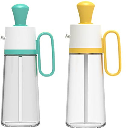 RoseFlower Bouteille D'huile avec Pinceau 2 Pièces, Bouteille en Verre pour Huile d'olive, Brosse à Bouteille d'assaisonnement en verre BBQ Distributeur d'huile pour Barbecue, Cuisson, Salade - 550ml