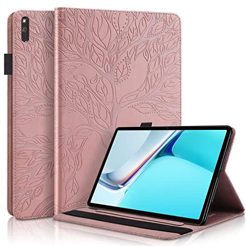 Succtopy Custodia Huawei MatePad 11 (2021) 11 Pollici,Cover in Pelle PU Flip Portafoglio con Porta Penna per MatePad 11 (2021),Custodia Protettiva con Slot Card per Huawei MatePad 11 DBY-W09,Oro Rosa