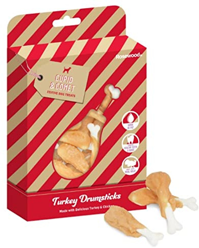 Cupid & Comet Christmas Dog Treats (TURKEY DRUMSTICKS DOG TREATS 160G)