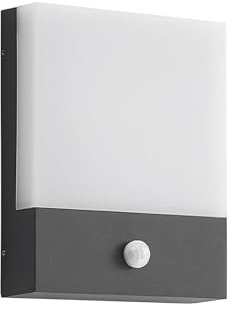 Lindby LED Wandleuchte außen Vanira mit Bewegungsmelder (spritzwassergeschützt (Modern) in Schwarz aus Aluminium (1 flammig,) - Wandlampe für Außenwand/Hauswand Haus Terrasse und Balkon