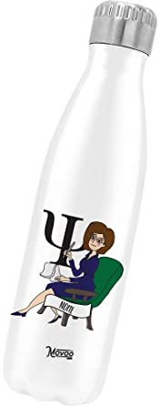 Borraccia Termica Bottiglia Termica Acciaio Inox 500ml Bottiglia Termica Made in Italy Ecologica Thermos 24 Ore Freddo & 12 h Caldo - Personalizzata con nome - Psicologa Donna
