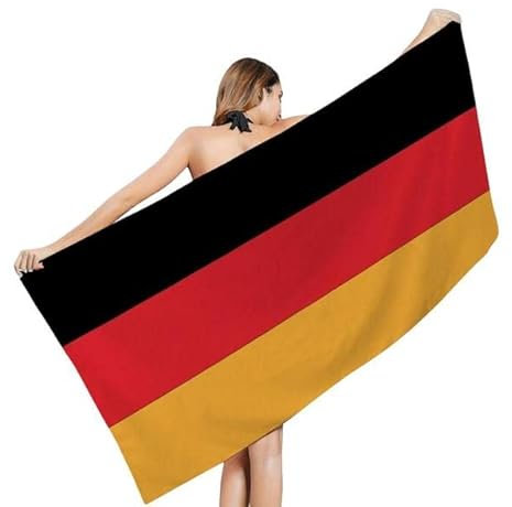 CTQTZ Deutschland Flagge Strandtuch & Badetuch 90x180cm Mikrofaser Strand-Handtuch & Bade-Handtuch
