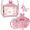 Aolcev for iPad Air 11 Inch Case M3 2025/M2 2024, iPad Air 5th 4th Generation Case 10.9 Inch 2022/2020 for Kids Girl with Stand Lanyard Unicorn Keychain Tablet Protective Cover for Air 7/6/5/4-Pink