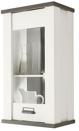 Küche Hängeschrank in weiß Pinie und schwarz/anthrazit Industrial Design Küchenschrank hängend Geschirrschrank Gewürzschrank 50 x 90 cm Stove (Hängeschrank 2)