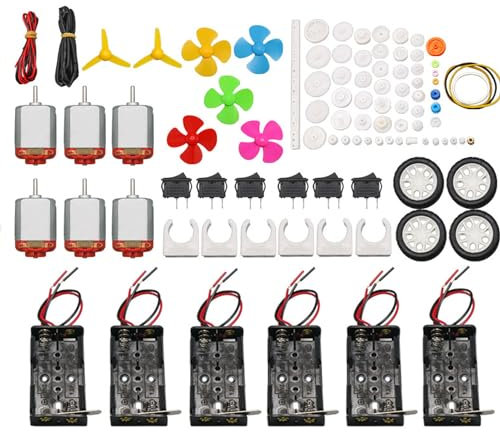 TOOSOAR 6 Set DC Motors Kit,Mini Elektromotor 3V 16500RPM,Wissenschaftliche Experimentierkästen für DIY-Projekte