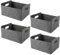 WOPPLXY 4er Set Filzkorb, 30 x 25 x 13cm Filzbox, Grau Filzkorb Aufbewahrung für Schränke, Bücherregale und Schubladen