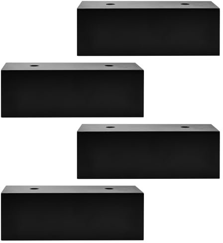 TCHOSUZ Lot de 4 pieds de canapé en bois massif noirs en forme de I pour projets de bricolage, canapé, banc, armoire, table de chevet, meuble TV, 5 cm, noir