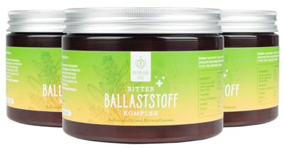 BitterLiebe Ballaststoff Pulver - Mix aus Flohsamenschalen, Inulin (Präbiotika), Leinsamen & Apfelfaser - hochdosierter Multi Ballaststoff Komplex für eine normale VERDAUUNG & DARMBALANCE*