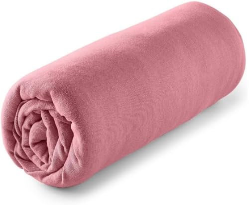 Drap Housse -Polycoton: 57 Fils - (Rose, 90 x 190/200 cm)