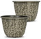 SG Traders Premium Plastic Plant Pots | UV & Weather-Resistant Plant Pots Outdoor | Elegant Design, Lightweight, Durable & Eco-Friendly | (Chocolate/White, Pack of 2)