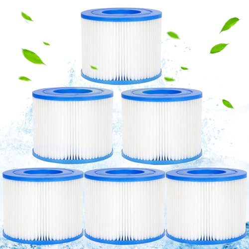 ZZXLOPEZ 6PCS Cartuccia Filtro per Piscina Tipo S1, Cartucce per Filtro Whirlpool Tipo S1, Cartucce per Filtro Spa per PureSpa Easy Set, 29001E, Filtro Piscina per Giardino, Esterno, Piscina