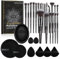 Pinselset Makeup, MAANGE 30 Stück Make up Pinsel Set für Foundation Puder Concealers Rouge und Lidschatten, Schwarz Schminkpinsel Set, Enthält 5 Produkte