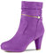 Allegra K Bottines mi-mollet à talon haut et fermeture éclair pour femme, violet, 38.5 EU