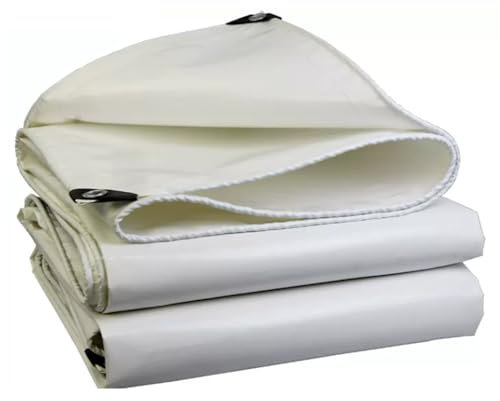 Atwnjkp Robuste,wasserdichte Plane mit Ösen,weiß,1.2 x 1.5m,1.5 x 1.5m,1.5 x 3m,1.8 x 1.8m,2 x 3m,2 x 4m,3 x 6m – Plane,Camping-Bodenplane,Schuppendachabdeckung (Größe: 1 x 2,5m)