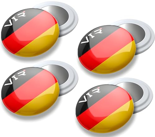 VERY IMPORTANT RUNNER - 4 Stück Startnummernmagnete für Marathon, Laufen - Magnetische Startnummernhalter und Laufnummernhalter - Magnete für Startnummern Läufer mit Länderflaggen (Deutschland)