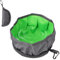 Mayoii Gamelle portable pour chien en nylon imperméable avec fermeture éclair - 19 cm - Grand calibre - Avec boucle d'alpinisme - Pour les voyages en plein air - Gris et vert