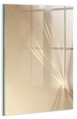 Wallfluent Für die Küche Badezimmer und Schlafzimmer Wanddekoration Mit Motiv 20x30cm Glasbild Bild Dicke 4mm Wandbild Gehärtetes Glas - Abstraktes Licht