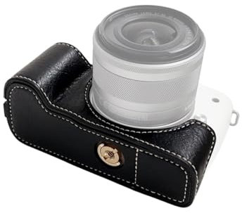 Andoer Portable Camera Protective Case Retro Style Camera Case Holder Carry Bag Opening Bottom Design with Shoulder Strap Replacement for Canon EOS M50/M50 II/M5