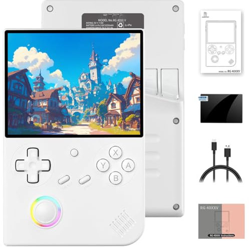 Meiurlex RG40XXV Retro Game Console 64GB with 5000+Games, 4.0-inch IPS Screen ARM Cortex-A53 Linux 64-bit System Handheld Arcade Gaming Player Gift for Kids Adult