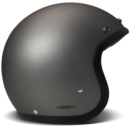 DMD Retro Matt Grey Open Face Helm Jethelm Motorradhelm ECE22.06