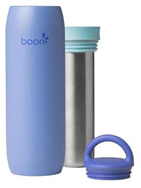 Boon Frosh Portable Breast Milk Chiller - Stainless Steel Breast Milk Cooler - Stainless Steel Portable Milk Storage Container - Blue - Keeps Breast Milk Cold for up to 17 Hours*