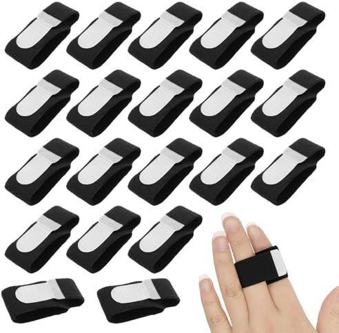 20 Stück Einstellbare Buddy Loops Finger,Small Finger Finger Bandage,Verletzung für Trigger Finger,Bewegliche Gelenke Finger Splint Middle Finger,Hands Orthese Verletzung Loops Tape Finger Splint