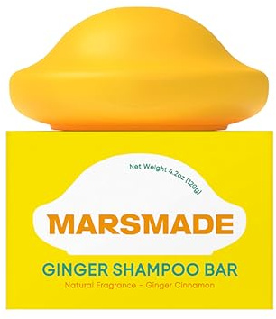 MARS MADE Ginger Shampoo Bar 2.0 Moisturising and Moisturising Natural Hair Shampoo for Vitality & Scalp Nourishment 120g