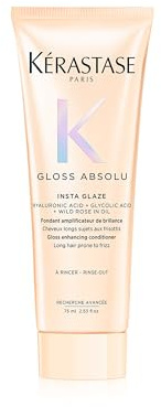 Kérastase Gloss Absolu Insta Glaze Conditioner, Gloss Enhancing Conditioner for All Hair Types, With Glycolic Acid, Hyaluronic Acid & Wild Rose, 75 ml