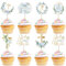 Xsstarmi 35 Pack God Bless Cupcake Toppers Cross Blue Wreath Cupcake Picks for Christian Baptism Baby Shower Boys First Communion Party Cake Decorations Supplies