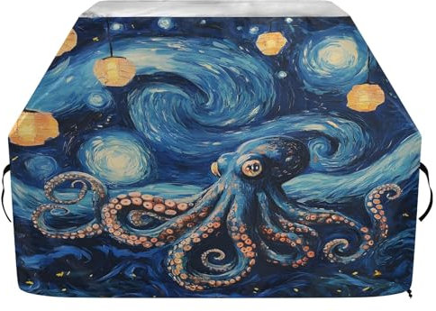 Hochwertige Grillabdeckung, wasserdicht, lichtbeständig, strapazierfähig, passend für Grillbreiten bis zu 63,5 cm große Oktopus-Lampe