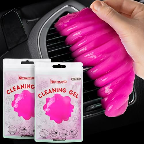 YOPINSAND Lot de 2 gels de Nettoyage universels pour Voiture, spatule de Nettoyage de Voiture, réutilisable, nettoyant intérieur pour Clavier de Voiture, diffuseur d'air de Voiture, Gel de Nettoyage