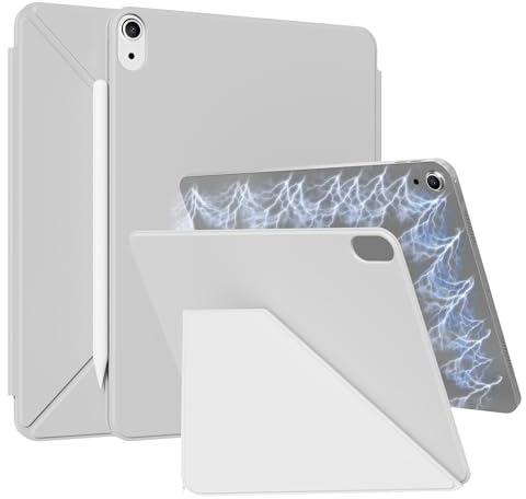 ZOPSGYU Origami Case for iPad (A16) 11th/10th Gen, Powerful Magnetic, Gray | K-Fold Cover Support Portrait & Landscape Angle, Detachable Ultra Slim Folio Case, Pencil 1st Adsorption,Auto Wake/Sleep