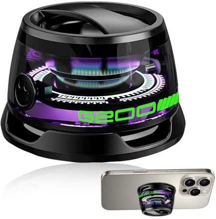 Mini Altavoz Bluetooth Magnético Portátil con Luz RGB y Soporte para Teléfono Altavoz Bluetooth G300 Sonido Envolvente 3D IPX6 Resistente al Agua Batería de Larga Duración para Viajes al Aire Libre